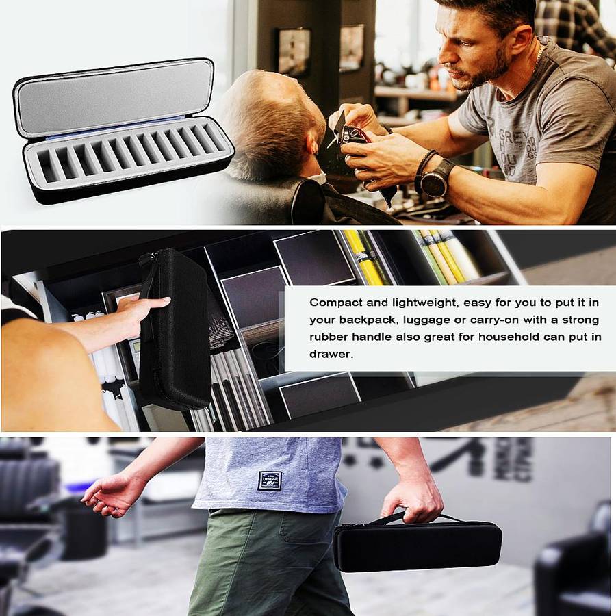 Portable Hair Beauty Grooming Trimmer Replacement Blade Hard Storage Box with 12 Built-in Blade St