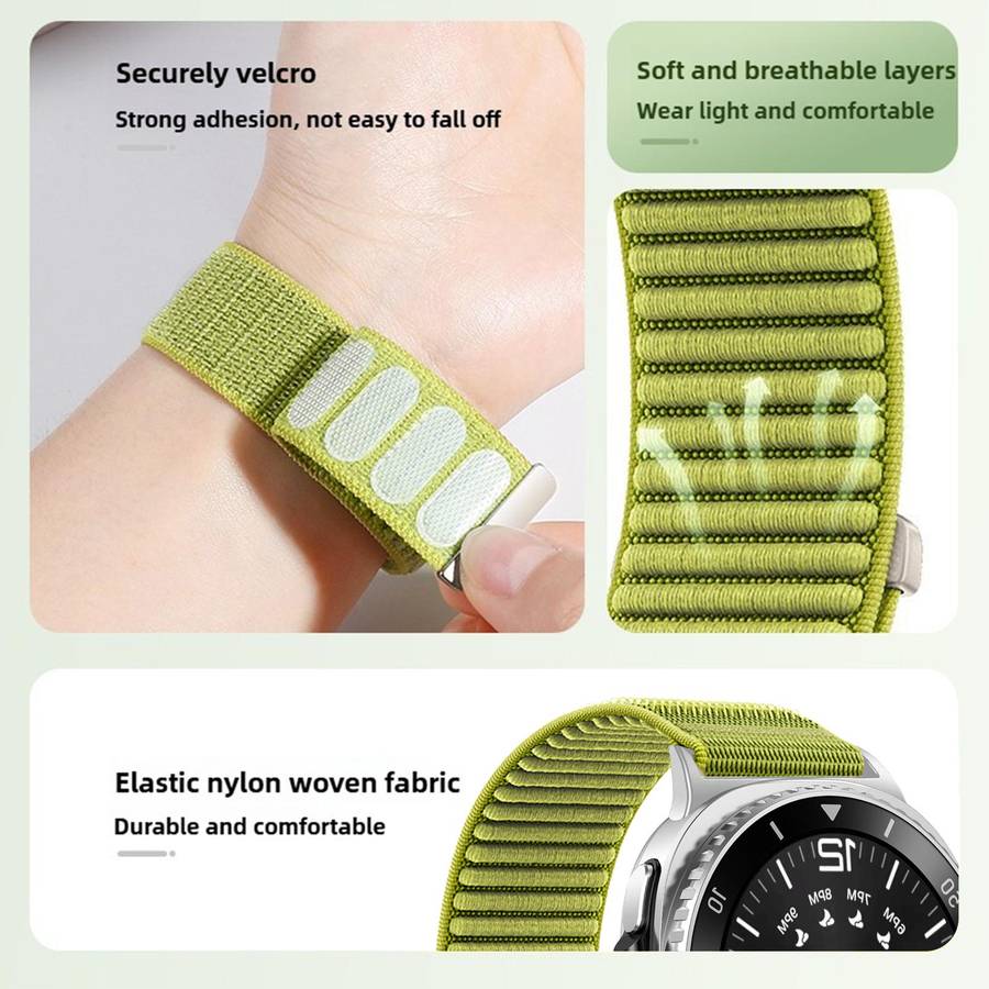 For Samsung Galaxy Watch8 / Watch8 Classic Woven Nylon Hook And Loop Fastener Metal Inte ... (Red)