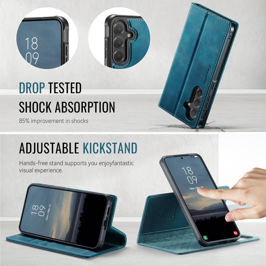 For Samsung Galaxy S23 5G CaseMe C49 Magnetic RFID Blocking Detachable Wallet Leather ... (Green)
