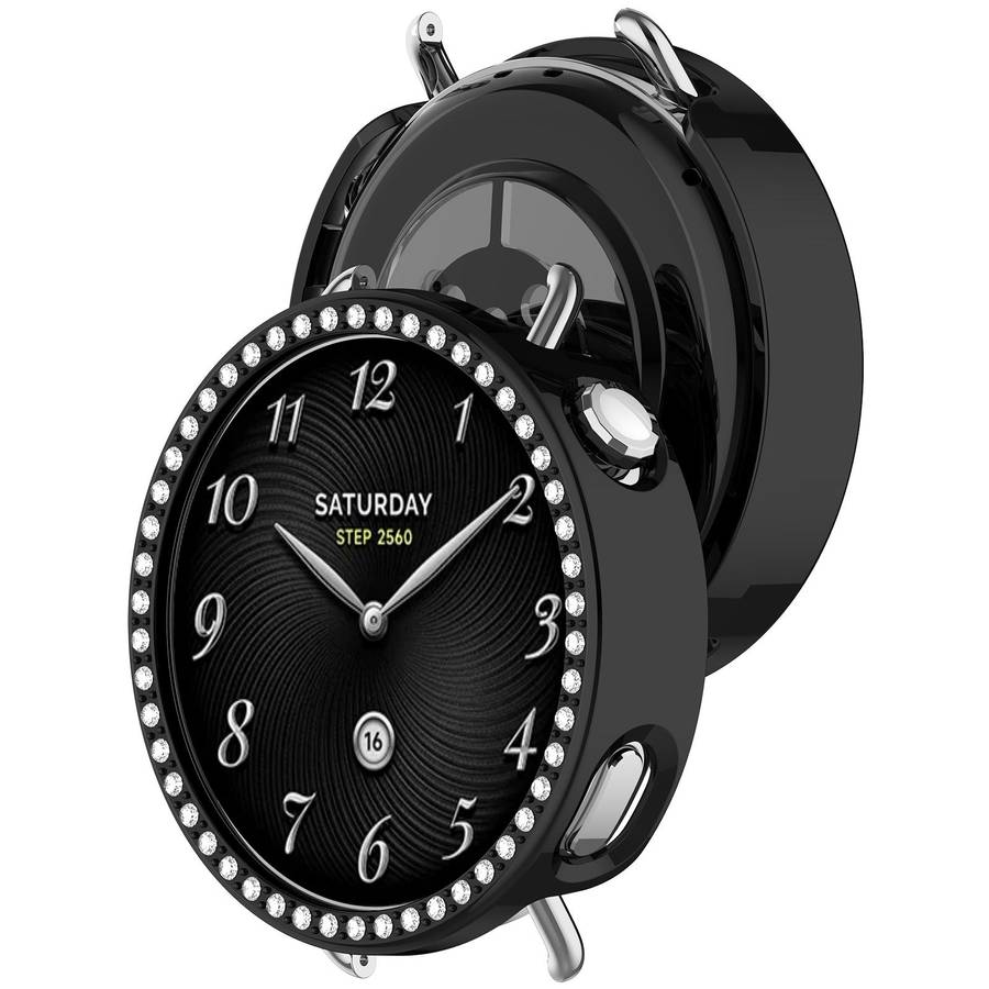 For Xiaomi Watch S4 41mm Single Row Diamond Half Coverage Hollow TPU Watch Cover(Transparent)