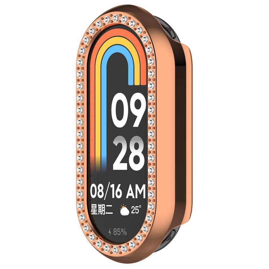 For Xiaomi Smart Band 10 / 10 NFC Single Row Diamond Half Coverage Hollow TPU Watch Cover(Transparen