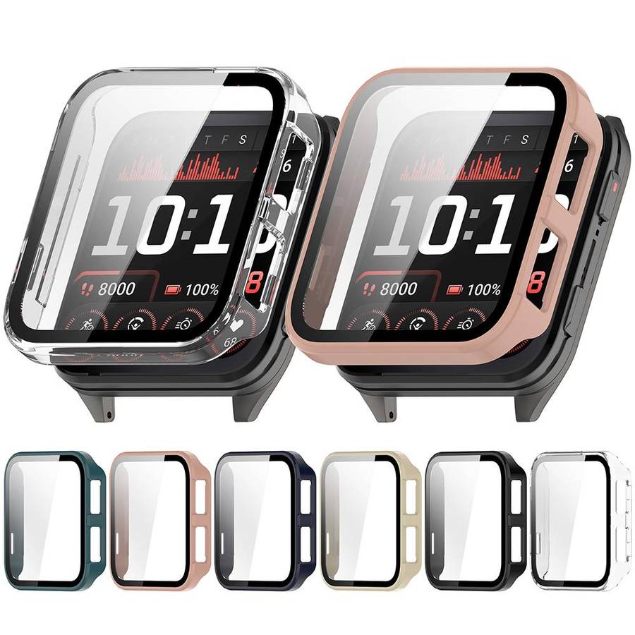 For Garmin Venu X1 Tempered Film Integrated PC Watch Protective Cover(Ivory White)