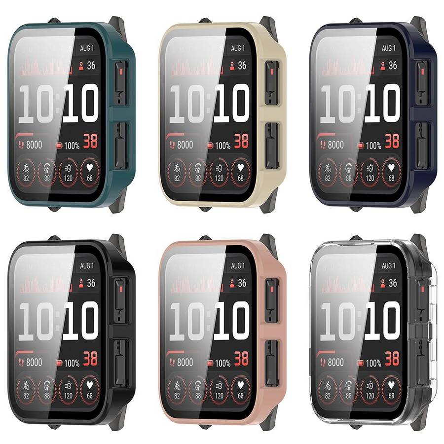 For Garmin Venu X1 Tempered Film Integrated PC Watch Protective Cover(Ivory White)
