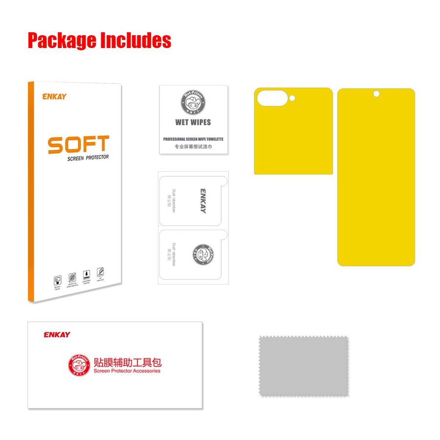 For Samsung Galaxy Z Flip7 / Flip7 FE ENKAY Hat-Prince Front Back Full Glue Coverage No Crease Ela
