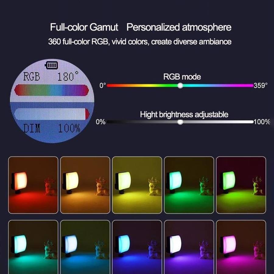 VLOGLITE K10RGB Ultra Thin Pocket Size RGB LED Camera Light Photography Videography Selfie Light