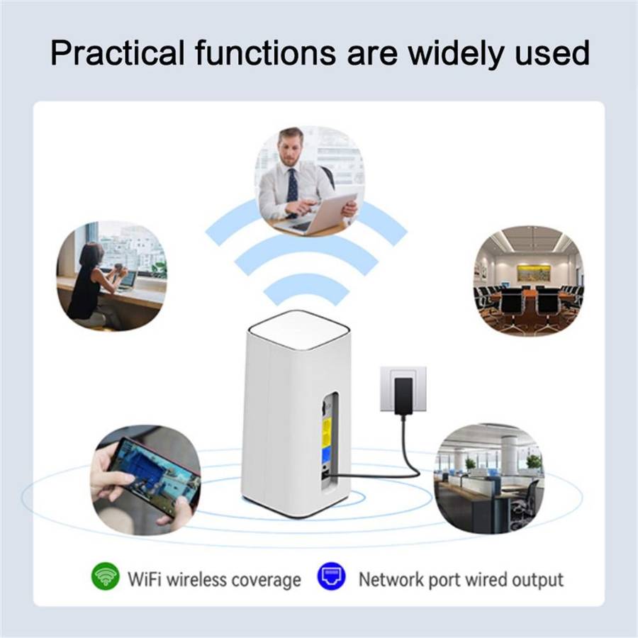 CPF101-E8 Home Office SIM Card Mobile WiFi Hotspot 3 LAN Ports Eurasian Version 4G LTE Router, Plug: