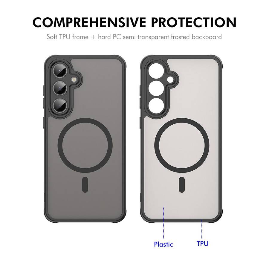 For Samsung Galaxy S25 FE 5G ENKAY Hat-Prince MagSafe Matte Translucent Shockproof Ph ... (Purple)
