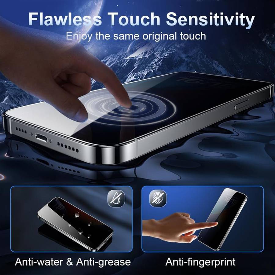For iPhone 17 Pro Max 10pcs Kalebol High-Aluminum Screen-Printed Full-Coverage Black-Border Privac