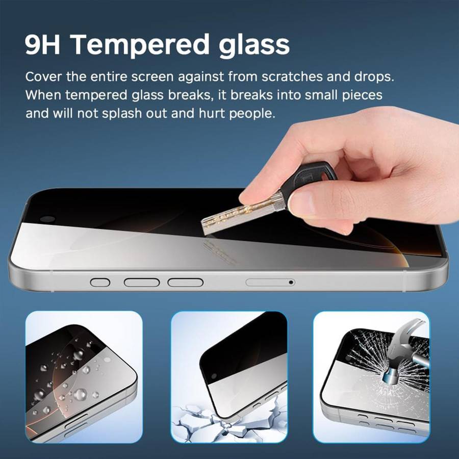 For iPhone 17 Pro Max 10pcs Kalebol High-Aluminum Screen-Printed Full-Coverage Black-Border Privac
