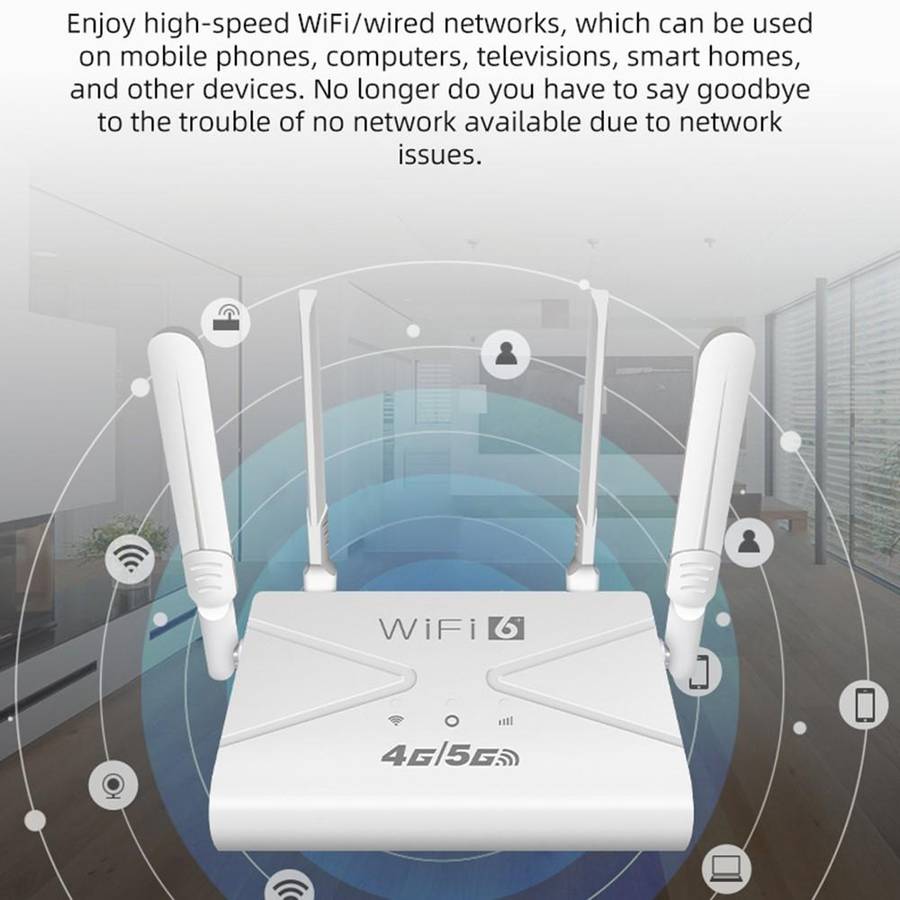 CPE907-E Eurasian Edition 150Mbps Download Speed 4 Antennas SIM Card Router 4G LTE WiFi Router, Plug