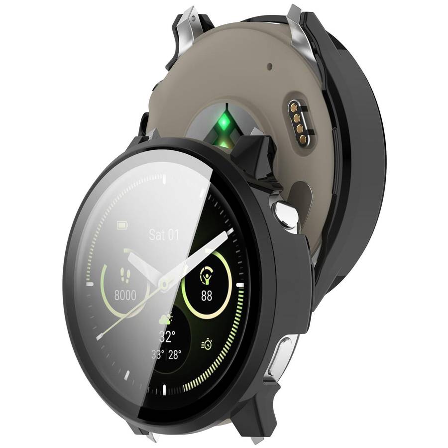 For Garmin Venu 4 45mm Tempered Film Integrated PC Watch Protective Cover(Black)