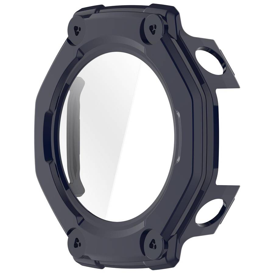 For Amazfit T-Rex 3 Tempered Film Integrated PC Watch Protective Cover(Ink Blue)