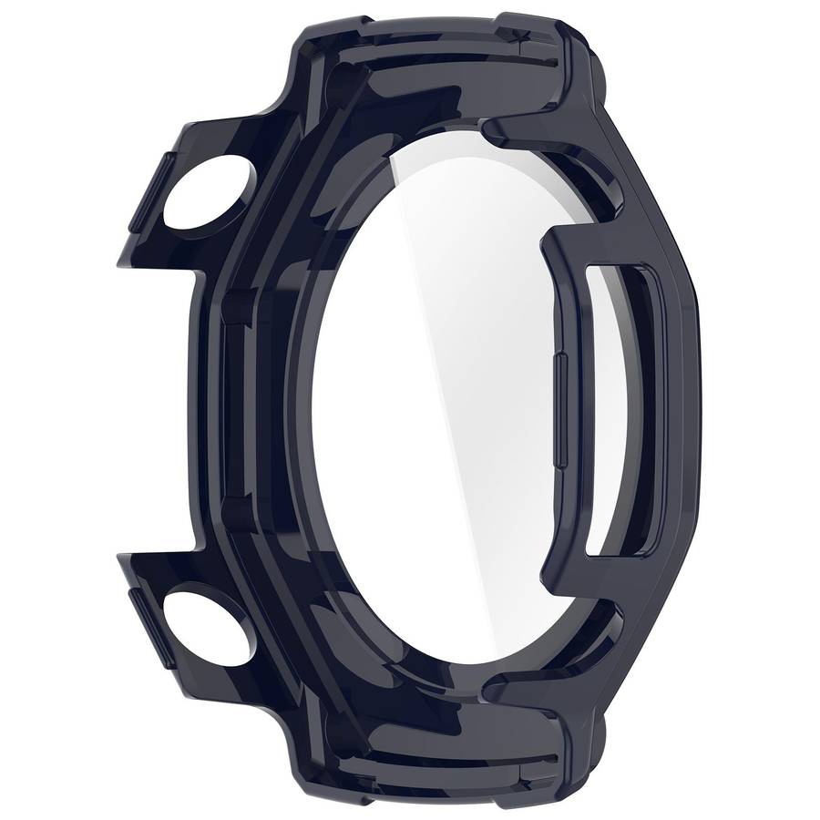 For Amazfit T-Rex 3 Tempered Film Integrated PC Watch Protective Cover(Ink Blue)