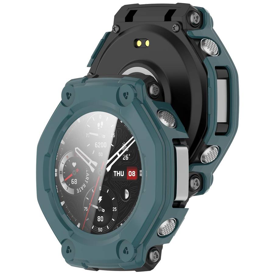 For Amazfit T-Rex 3 Tempered Film Integrated PC Watch Protective Cover(Green)