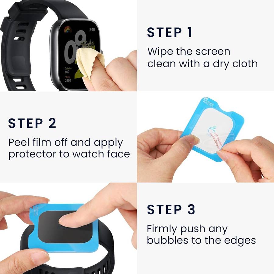 For Redmi Band 3 Full-Screen Anti-Fingerprint HD Positioning Easy Installation Watch Tempered Gla...