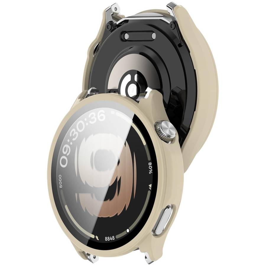 For OPPO Watch S Tempered Film Integrated PC Watch Protective Cover(Ivory White)