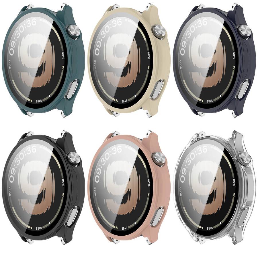 For OPPO Watch S Tempered Film Integrated PC Watch Protective Cover(Ivory White)