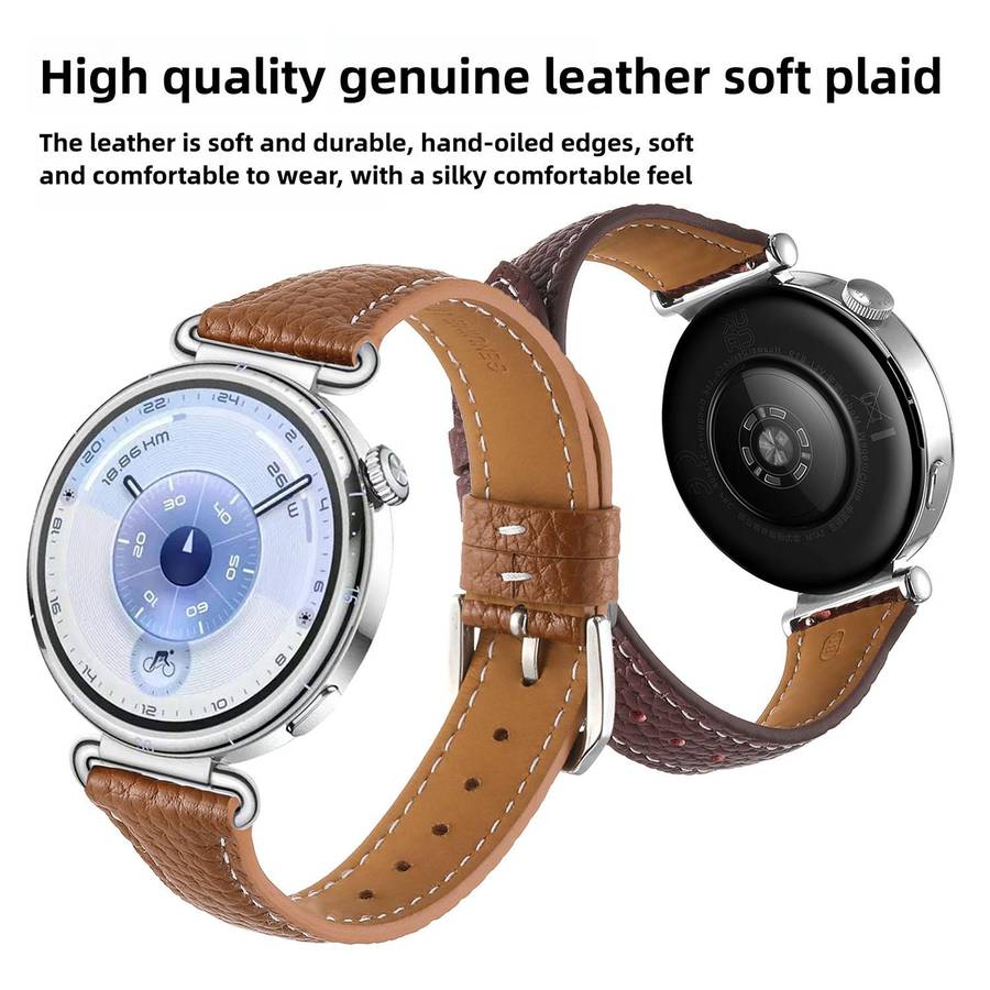 18mm Lychee Texture Pin Buckle Leather Watch Band(Grey)
