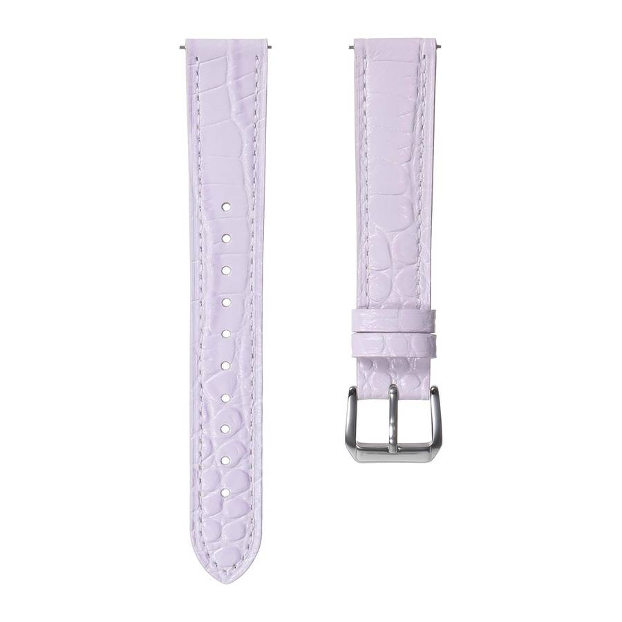 18mm Crocodile Texture Pin Buckle Leather Watch Band(Moonlight Purple)
