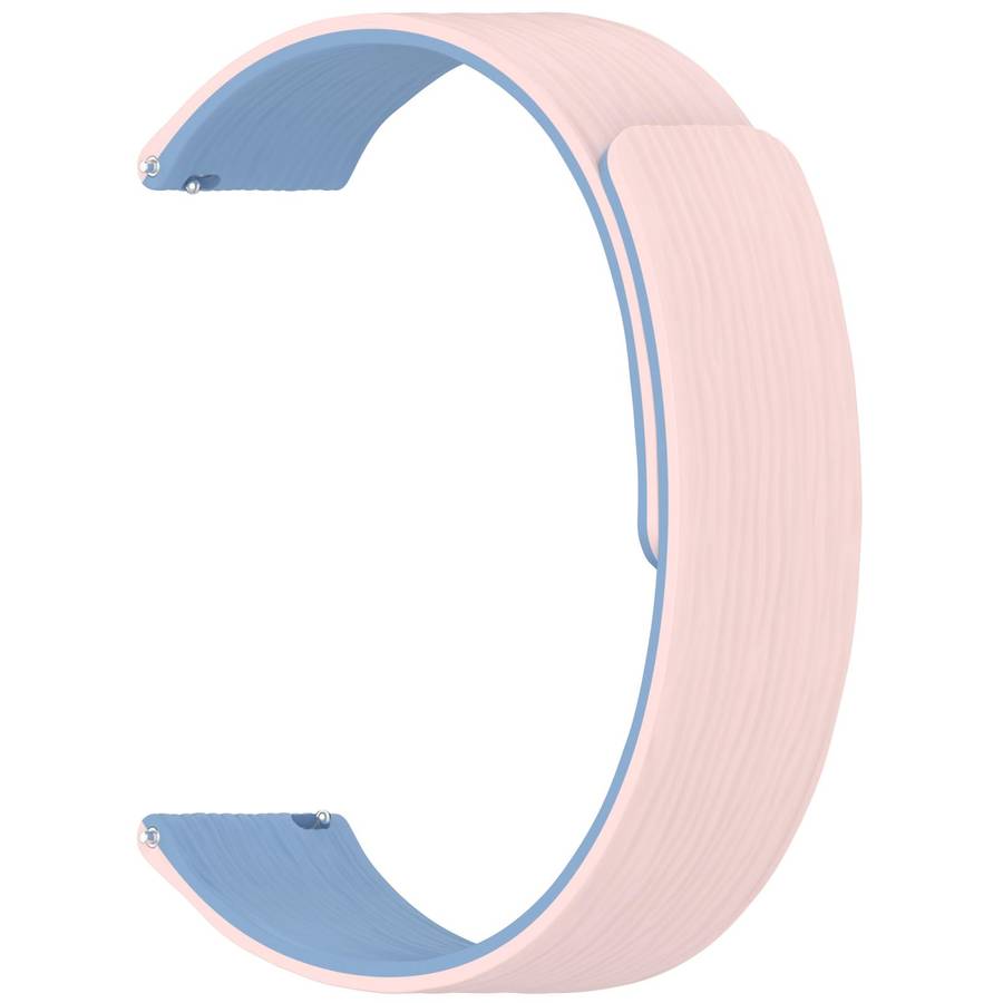18mm Striped Soft Magnetic Silicone Watch Band(Pink Blue)