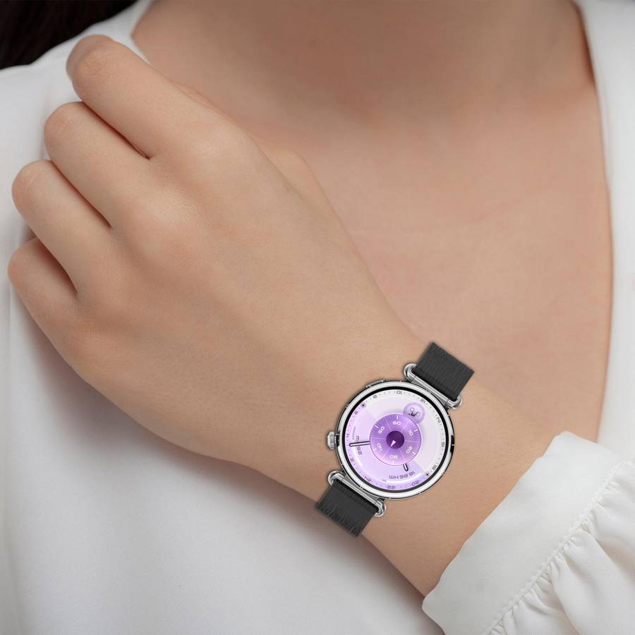 18mm Striped Soft Magnetic Silicone Watch Band(Pink Blue)