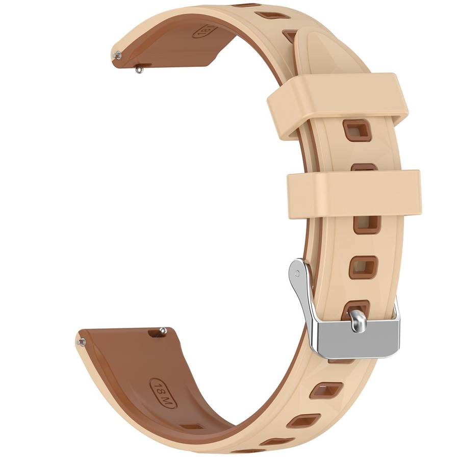 18mm Ice Crystal Texture Two Color Silicone Watch Band(Walnut Brown)