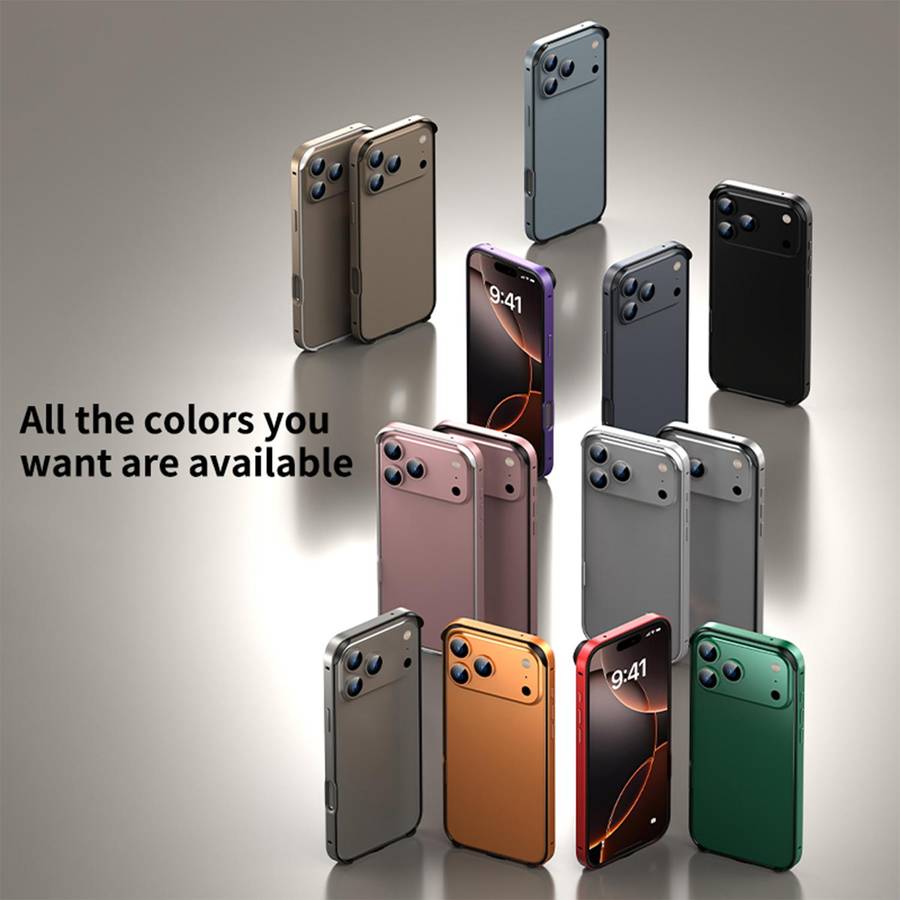 For iPhone 15 Pro Max Metal Hybrid Silicone Four-Corner Shockproof C ... (White vinyl + Rose Pink)