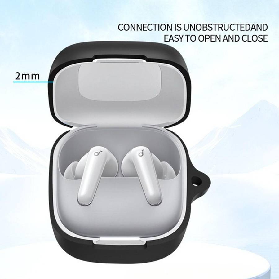 For Soundcore R60inc / P31i Solid Color Silicone Earphone Protective Cover(Navy Blue)