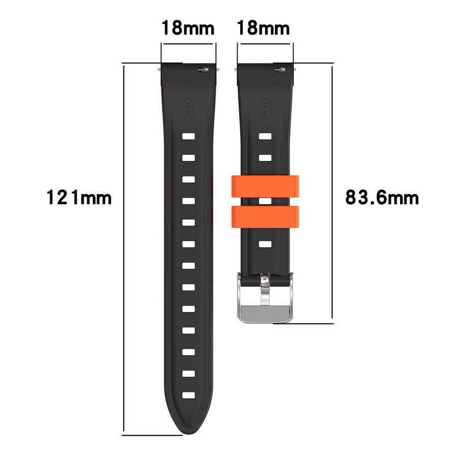 18mm Ice Crystal Texture Left and Right Spliced Two Color Silicone Watch Band(Orange Red)