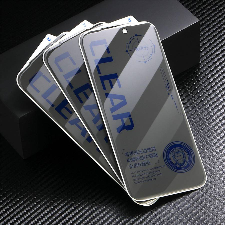 For iPhone 17 Pro Max 10pcs 3D Curved Zero Edge Borderless Privacy Tempered Glass Film