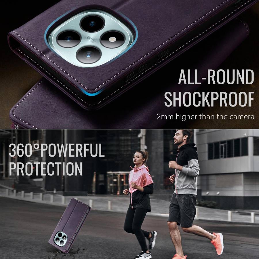 For Redmi Note 15 Pro+ 5G Global 163.3mm CaseMe 033 Calf Leather Lining Microfibre RF ... (Purple)