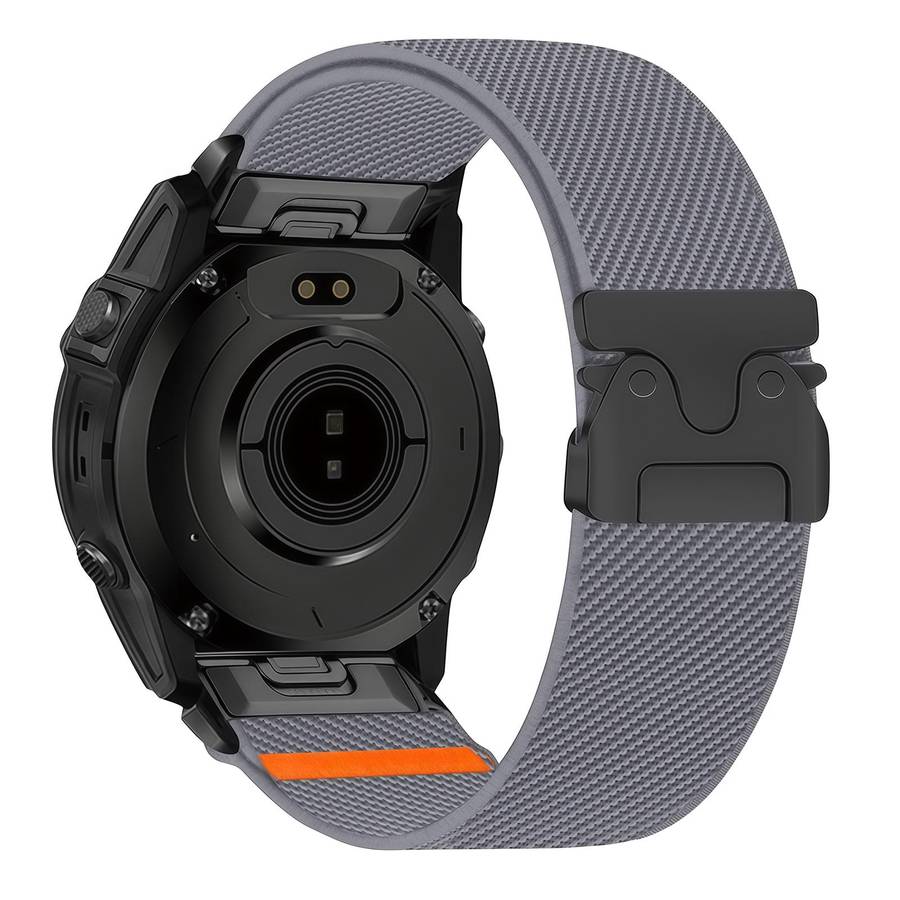 For Gamin 26mm Parachute Buckle Diagonal Weave Stretch Nylon Watch Band(Space Grey)