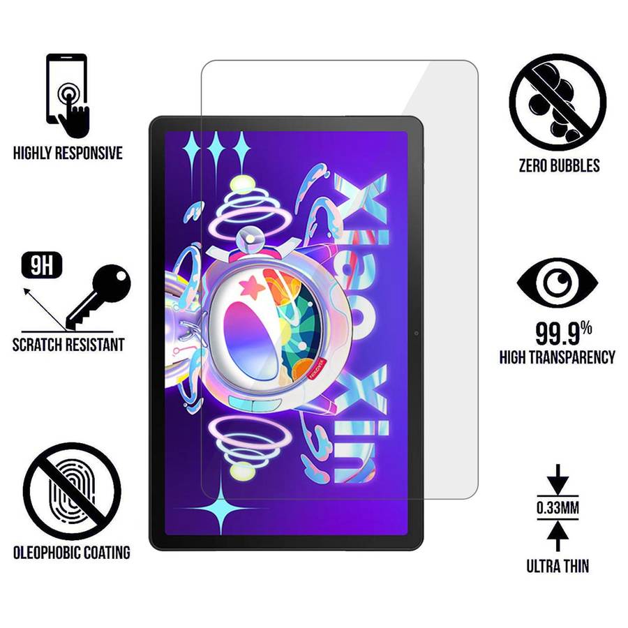 For Lenovo Xiaoxin Pad Pro 12.7 / Tab P12 Easy Install Box Dust-Free Curved Edge HD Tempered Glass