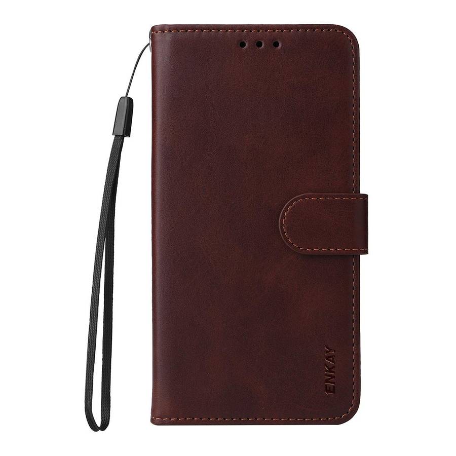 For Redmi Note 15 Pro+ 5G Global 163.3mm ENKAY Card Wallet Calf Texture Leather Phone ... (Brown)