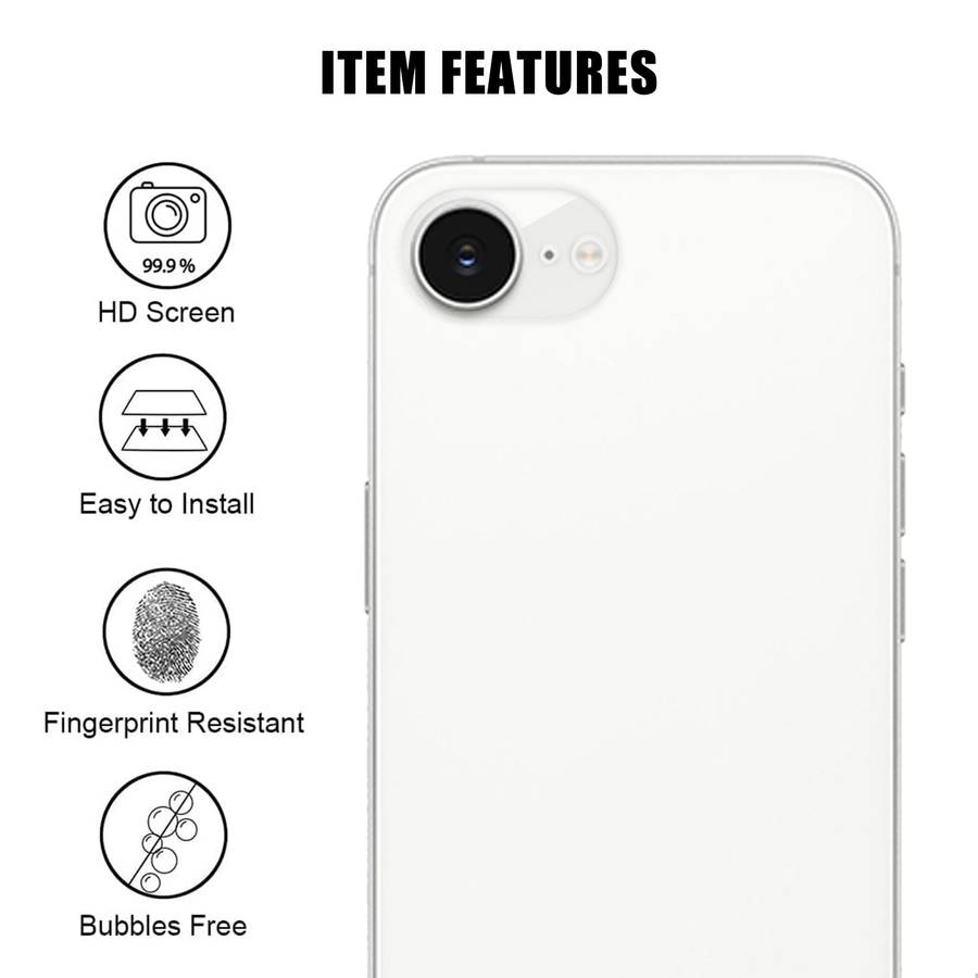 For iPhone 17e / 16e Kalebol Transparent HD Anti-Fingerprint AR Integrated Camera Lens Tempered Gl