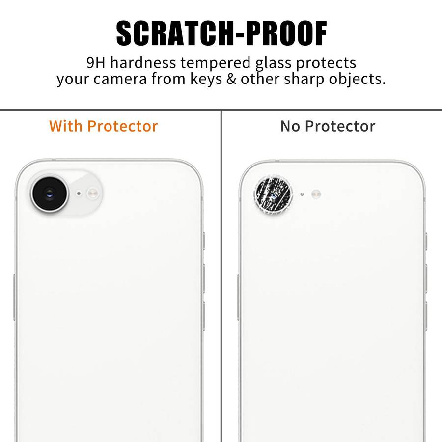 For iPhone 17e / 16e Kalebol Transparent HD Anti-Fingerprint AR Integrated Camera Lens Tempered Gl