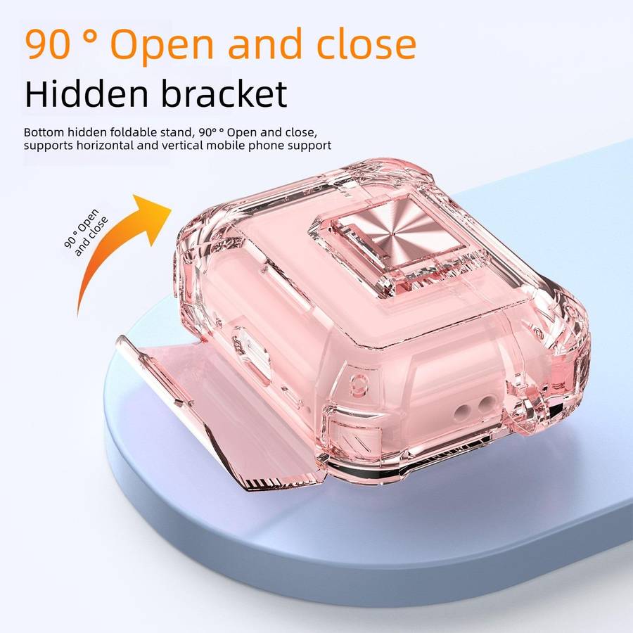 For AirPods Pro 3 Transparent Snap Lock Shockproof TPU Earphone Cover wit ... (Transparent Orange)