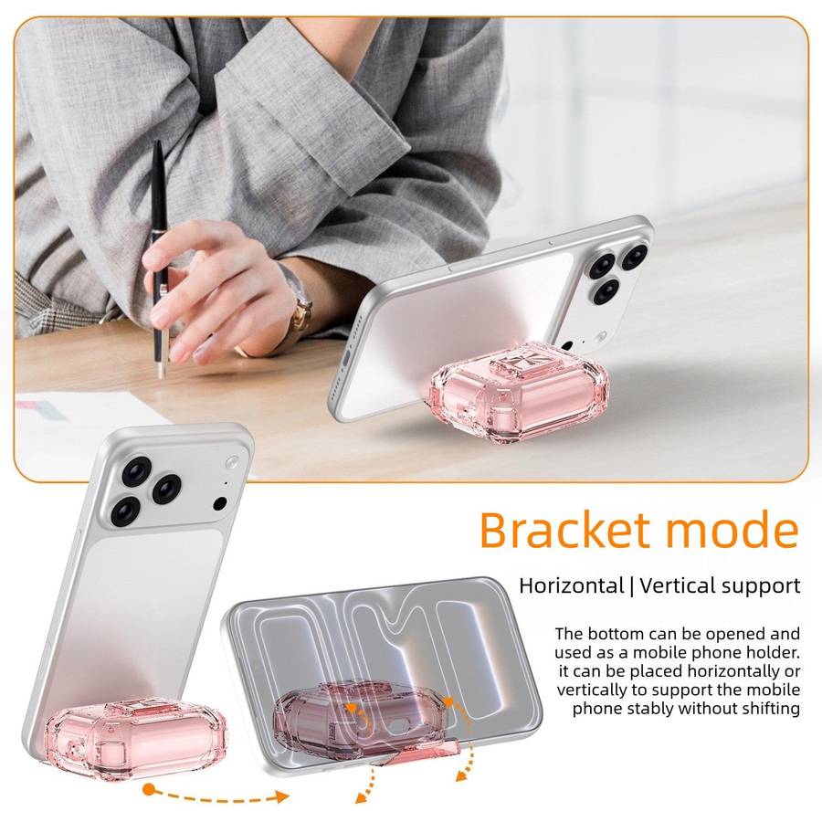 For AirPods Pro 3 Transparent Snap Lock Shockproof TPU Earphone Cover wit ... (Transparent Orange)