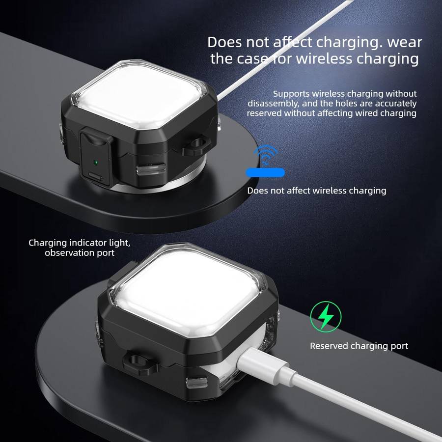 For Samsung Galaxy Buds 4 / 4 Pro Armour Style Buckle Full Coverage Shockp ... (Transparent Black)