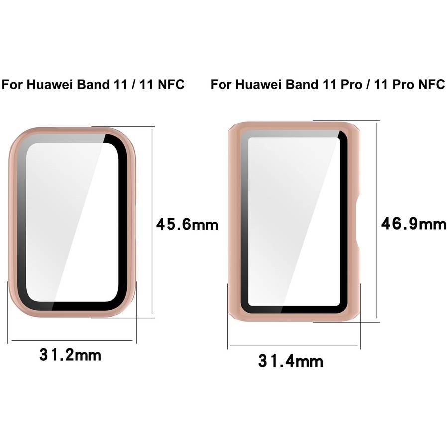 For Huawei Band 11 Pro / 11 Pro NFC Tempered Film Integrated PC Watch Protective Case(Pine Green)