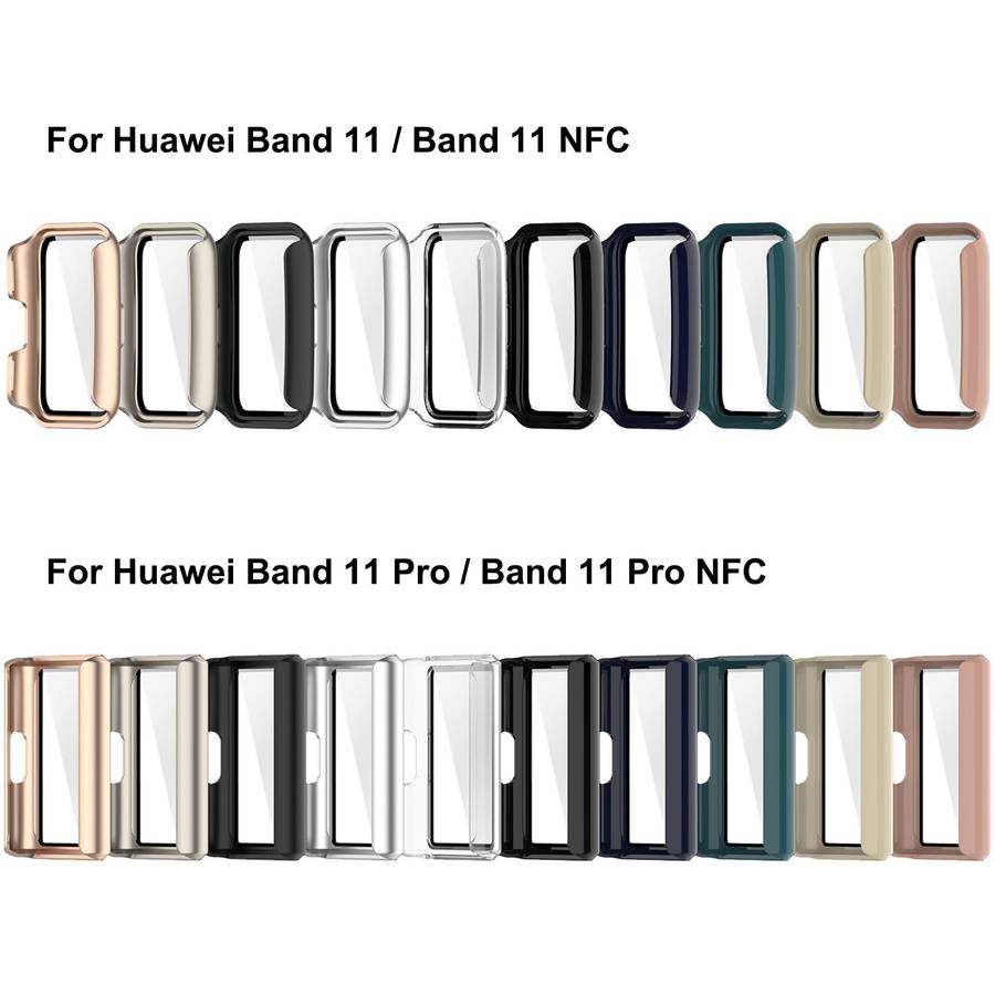 For Huawei Band 11 Pro / 11 Pro NFC Tempered Film Integrated PC Watch Protective Case(Pine Green)