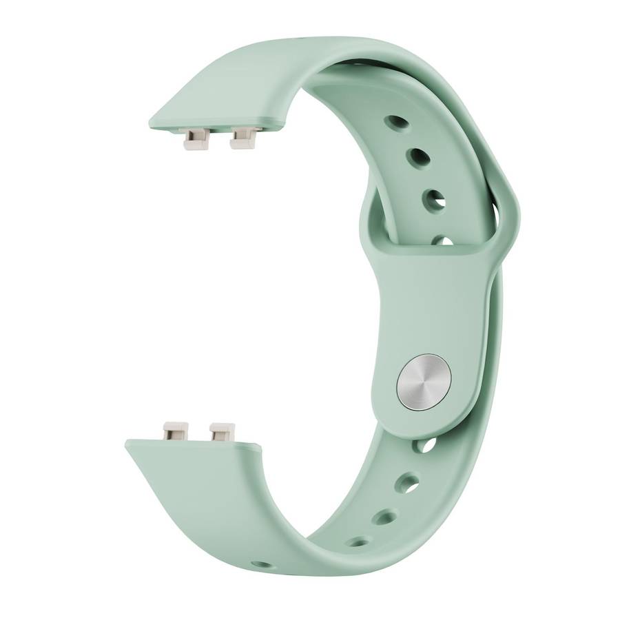 For Huawei Band 11 / Band 11 Pro Glossy Reverse Buckle Solid Color Silicone Watch Band(Gray Green)