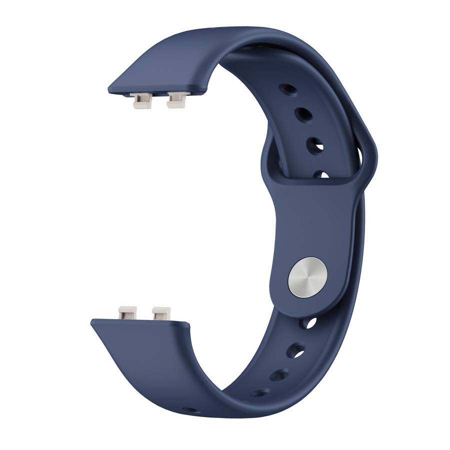 For Huawei Band 11 / Band 11 Pro Glossy Reverse Buckle Solid Color Silicone Watch Band(Dark Blue)