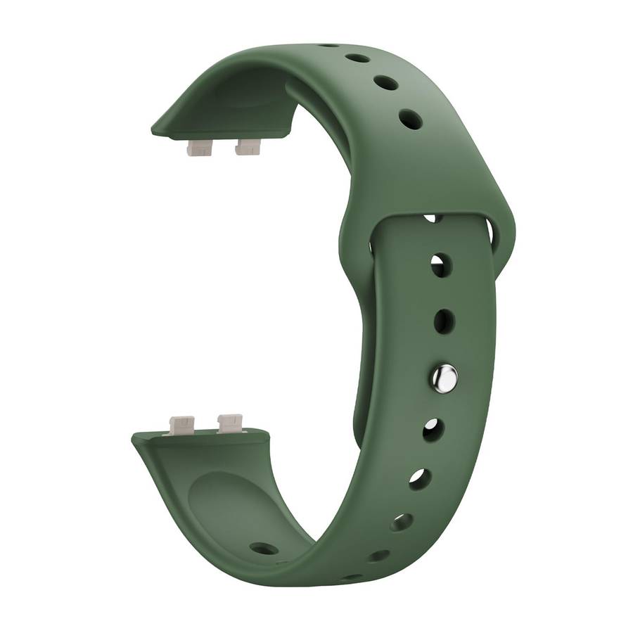 For Huawei Band 11 / Band 11 Pro Glossy Reverse Buckle Solid Color Silicone Watch Band(Dark Green)