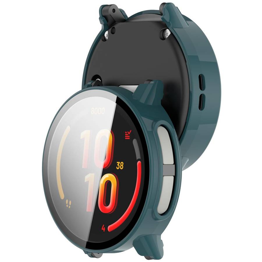 For Garmin Bounce 2 Tempered Film Integrated PC Watch Protective Case(Pine Green)