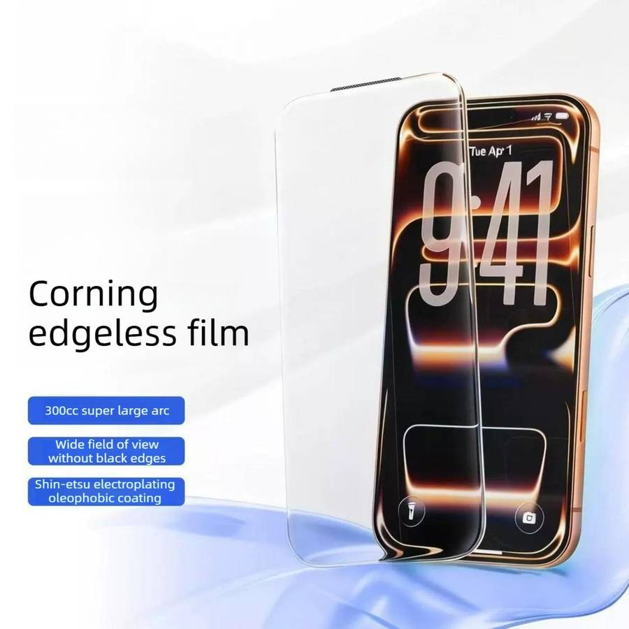 For iPhone 16 Plus 10pcs 300CC Large Arc Antistatic Corning Gorilla HD Tempered Glass Film