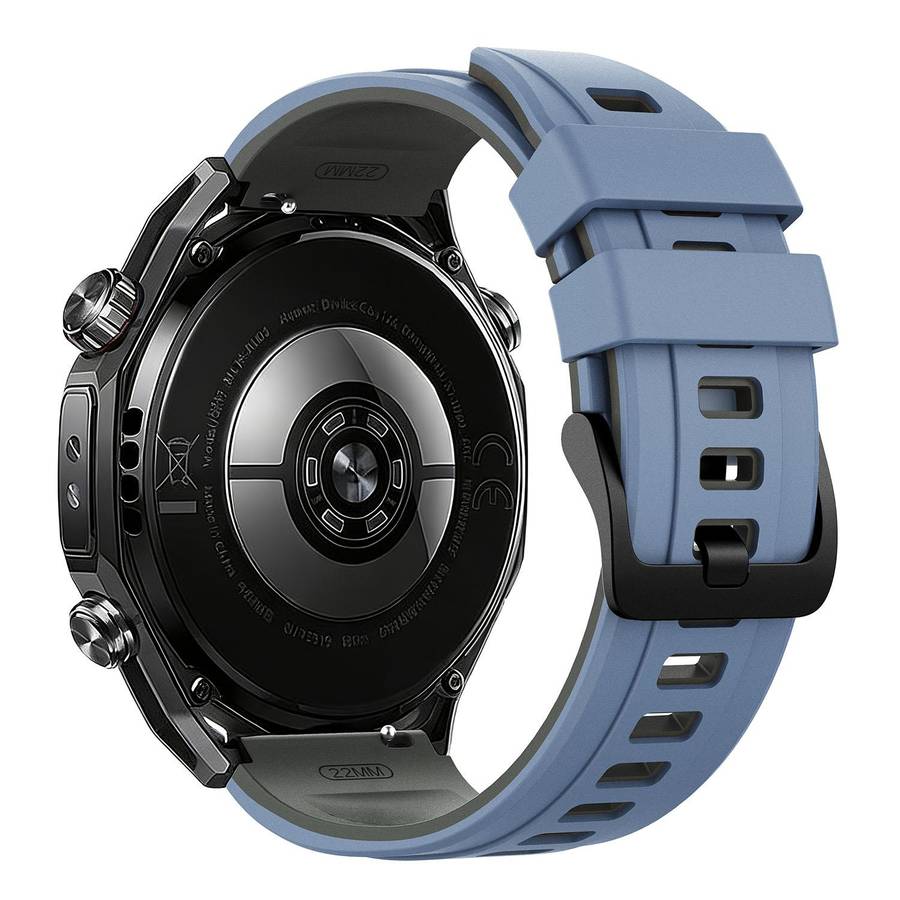 22mm Speed Shadow Sports Two Color Silicone Watch Band(Blue Grey)