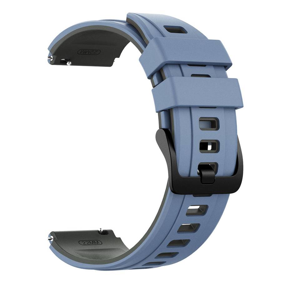 22mm Speed Shadow Sports Two Color Silicone Watch Band(Blue Grey)