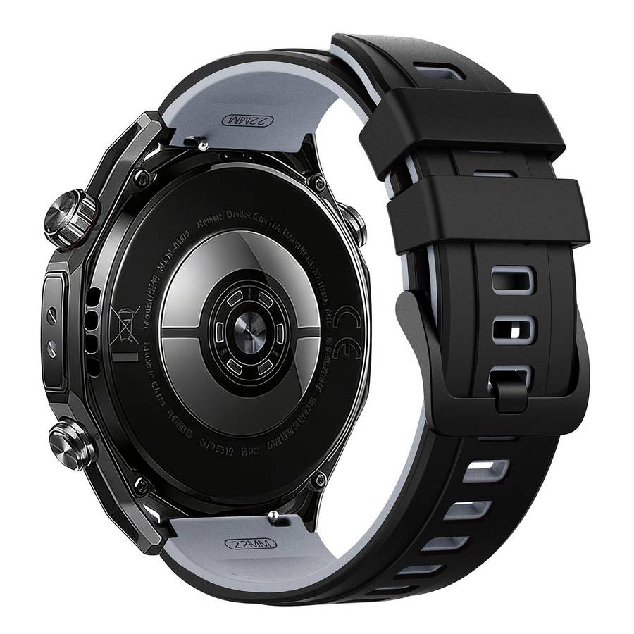 22mm Speed Shadow Sports Two Color Silicone Watch Band(Black Grey)