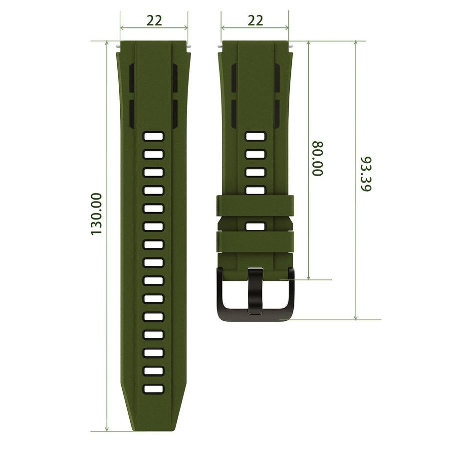 22mm Speed Shadow Sports Two Color Silicone Watch Band(Black Grey)